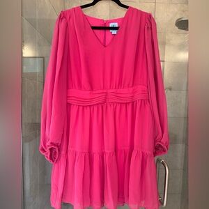 CeCe Fuchsia Long Sleeve Dress